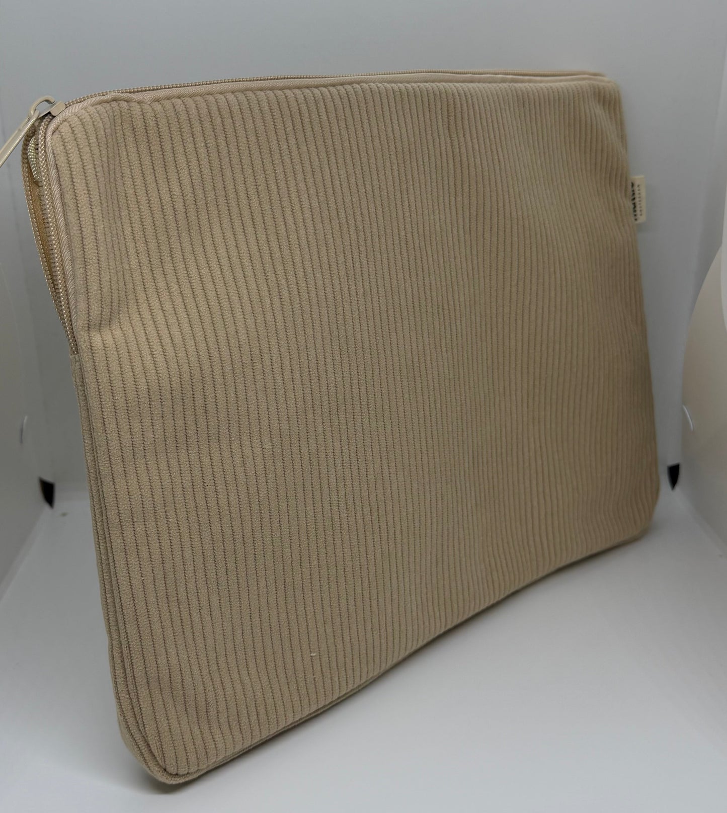 Laptop tas curduroy beige